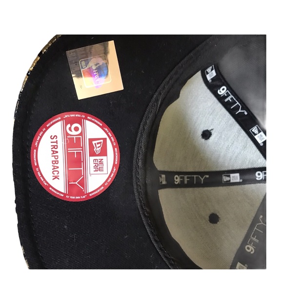 Black & Gold Miami Heat Strapback Hat - Picture 4 of 4